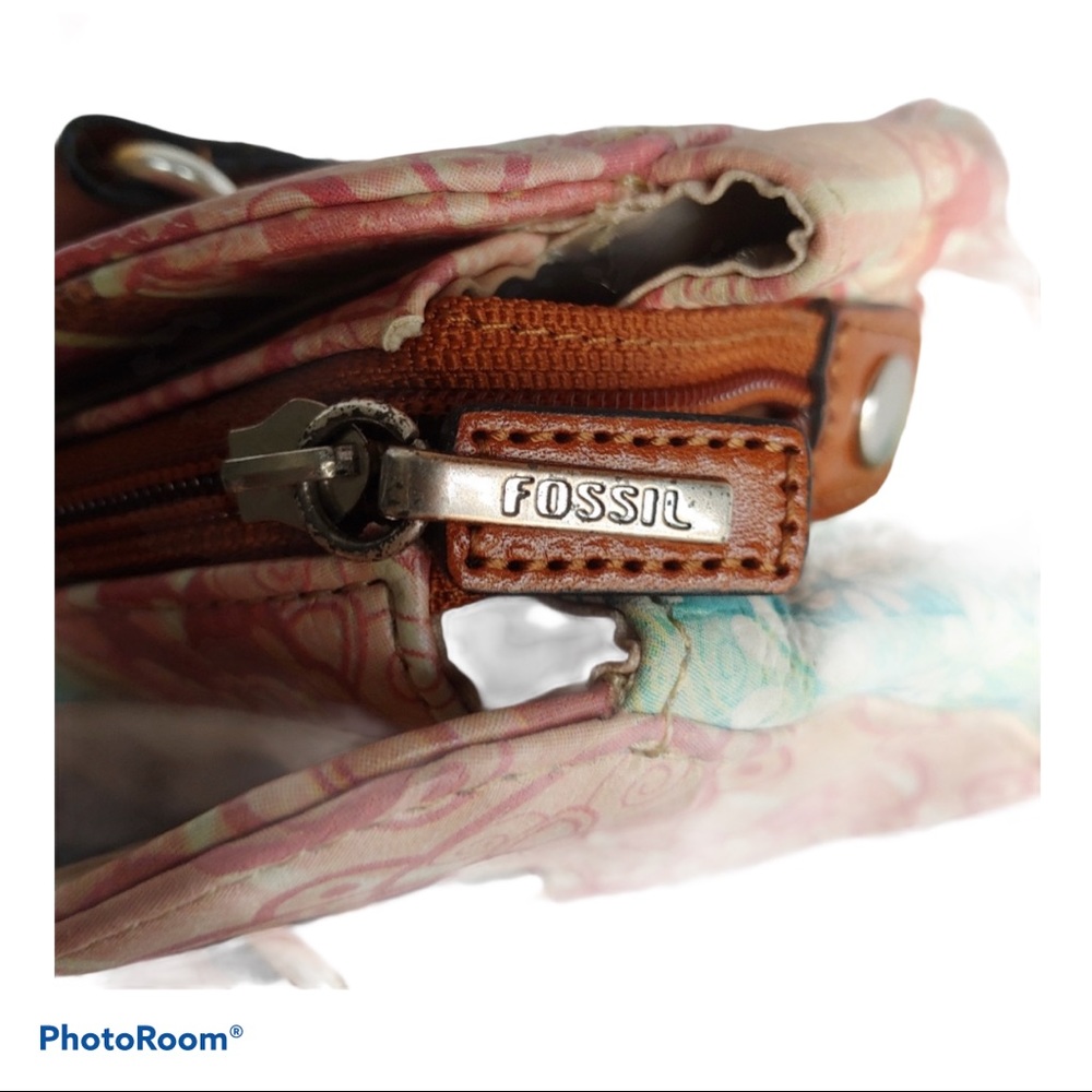 Fossil Floral/ Paisley Satchel Purse - Picture 6 of 7